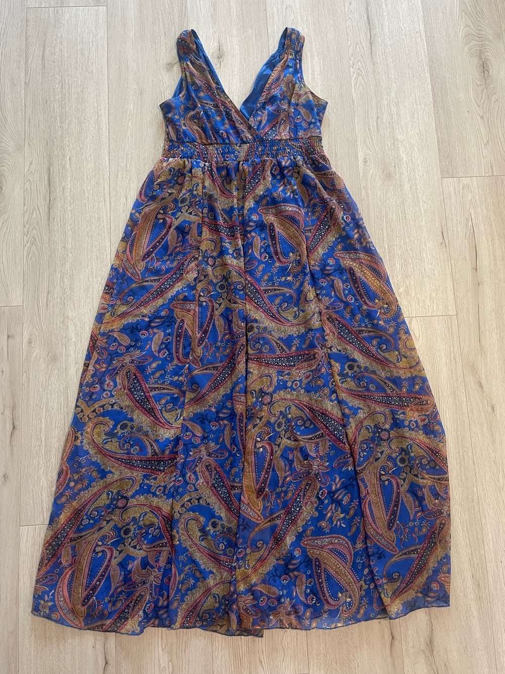 Raj 100% Silk Indian Paisley Maxi Dress